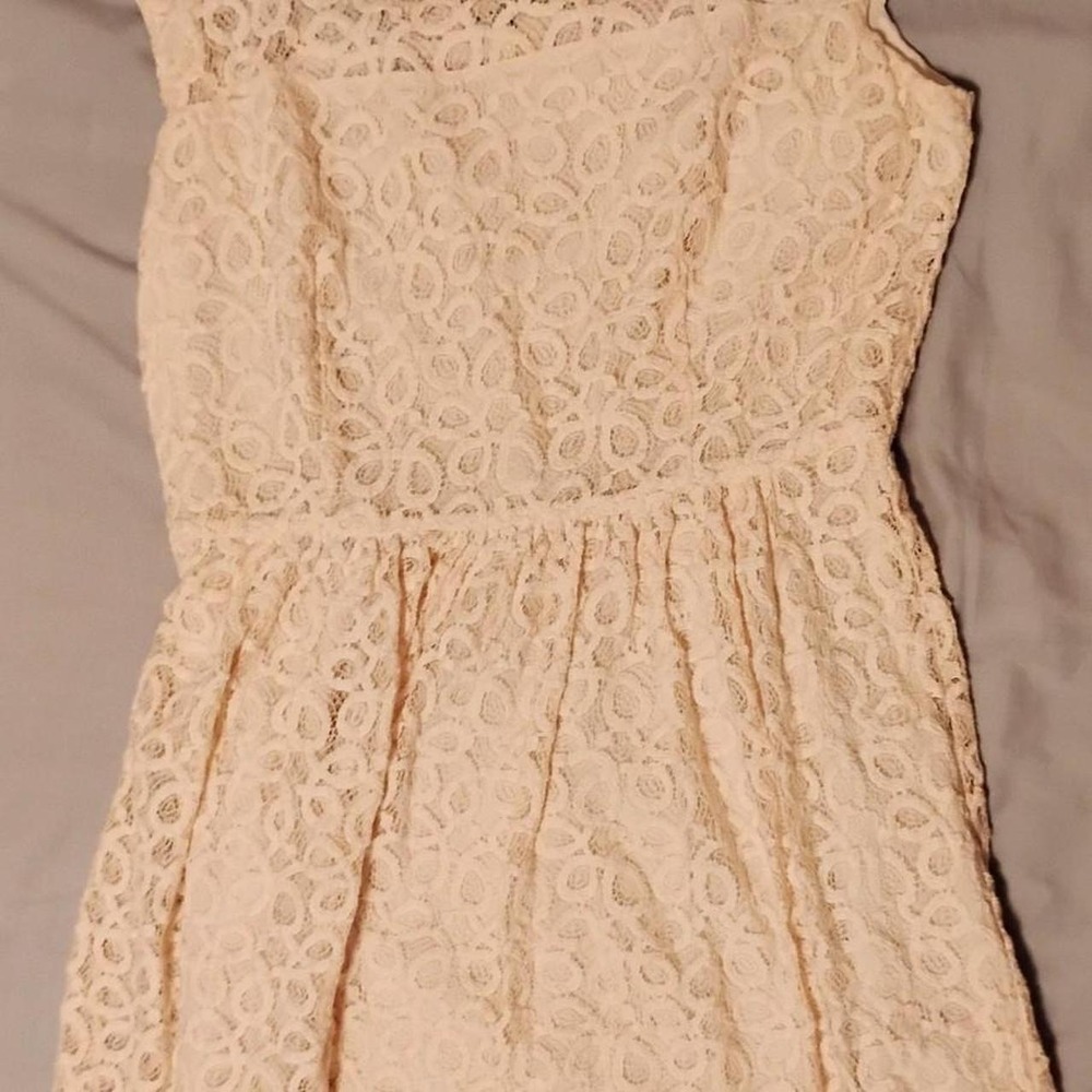 ✨ Forever 21 Ivory Lace‎ Mini Dress 
 Lace mini dress light academia preppy